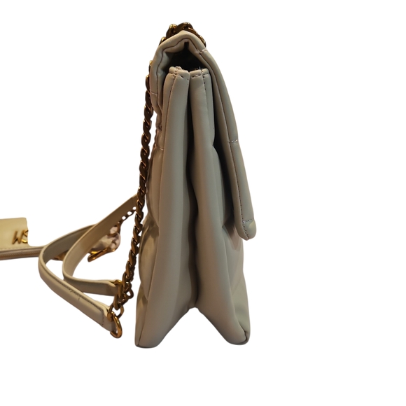 Steve Madden Bparker Oatmilk Cream Quilted Shoulder Bag With Change Wallet - Picture 10 of 15